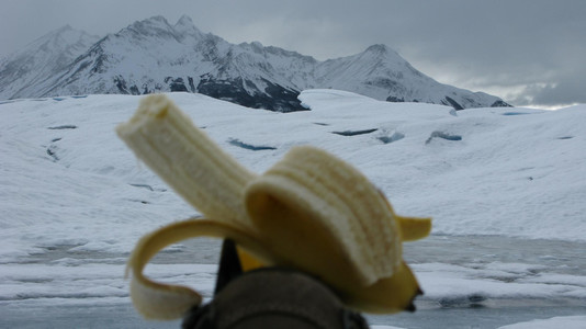 Auf dem größten Gletscher Patagoniens dem Perito-Moreno.